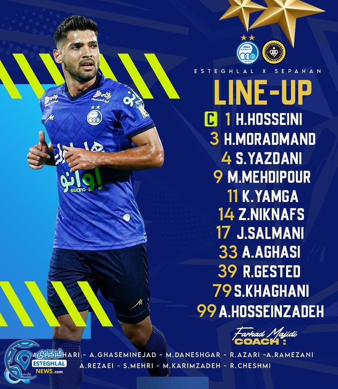 ترکیب استقلال مقابل سپاهان