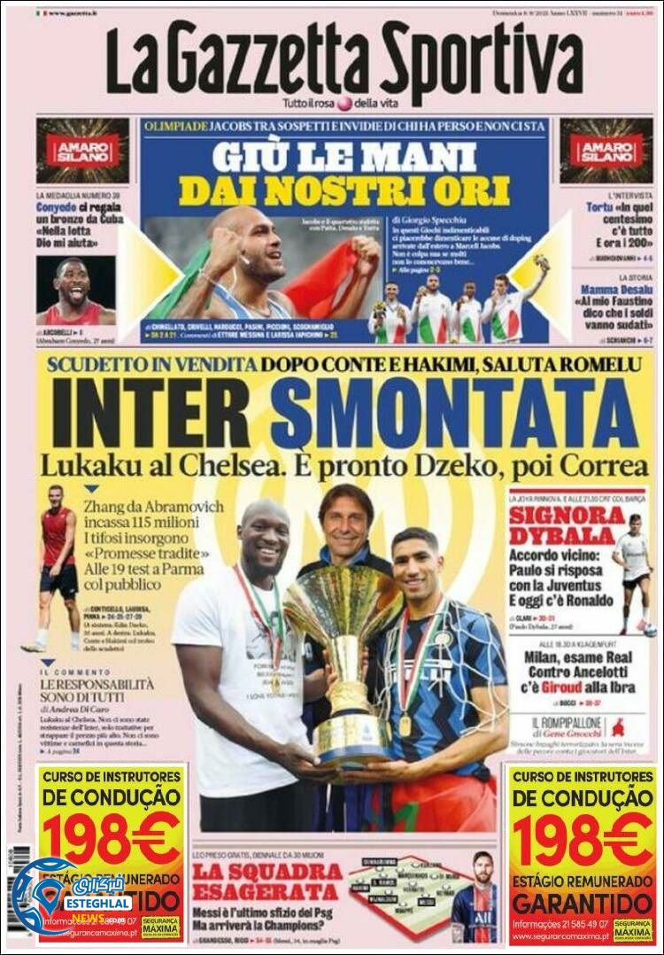 روزنامه ورزشی گاتزتا دلو اسپورت یکشنبه 17 مرداد 1400