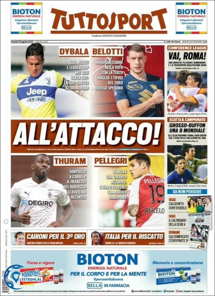 روزنامه ورزشی توتو اسپورت جمعه 29 مرداد 1400