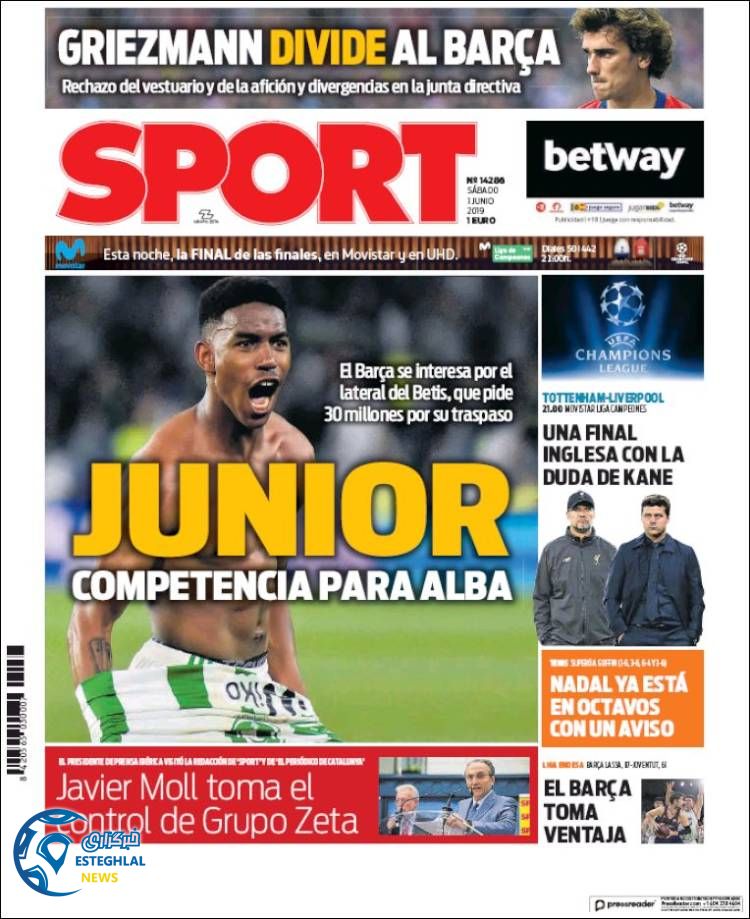 روزنامه ورزشی اسپورت شنبه 11 خرداد 1398