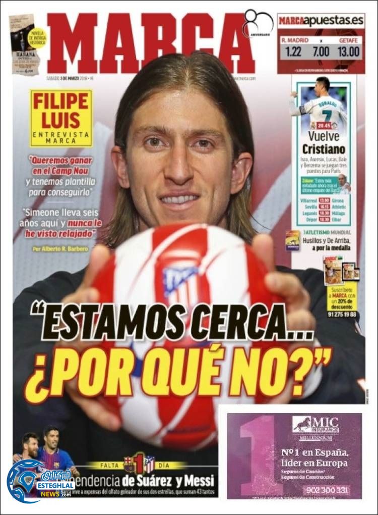 روزنامه ورزشی مارکا شنبه 12 اسفند 1396