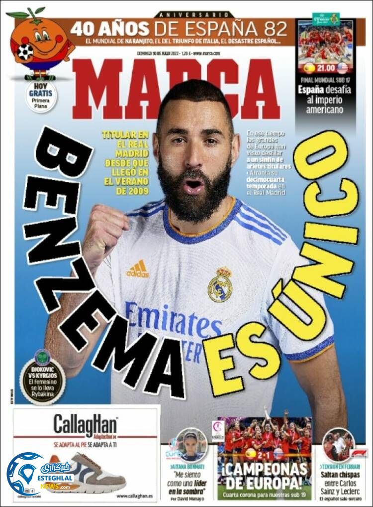 روزنامه ورزشی مارکا یکشنبه 19 تیر 1401