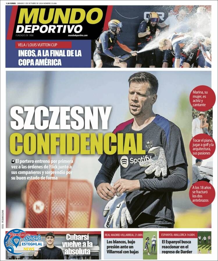 روزنامه  ورزشی موندو دپورتیوو شنبه 14 مهر 1403 