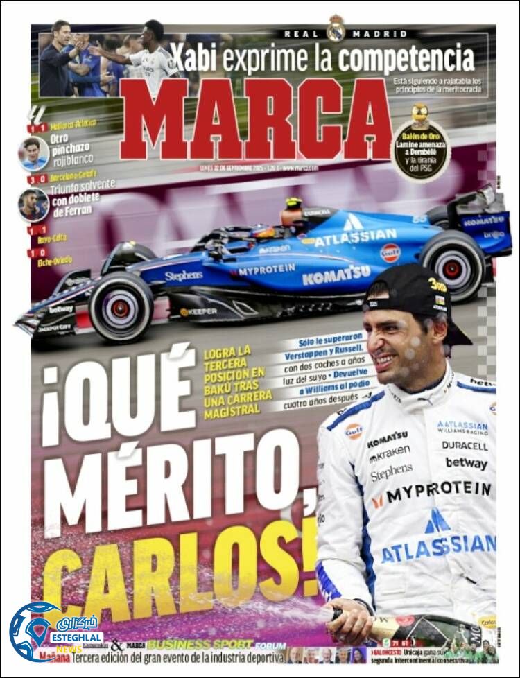 روزنامه ورزشی مارکا  دوشنبه 31 شهریور 1404 