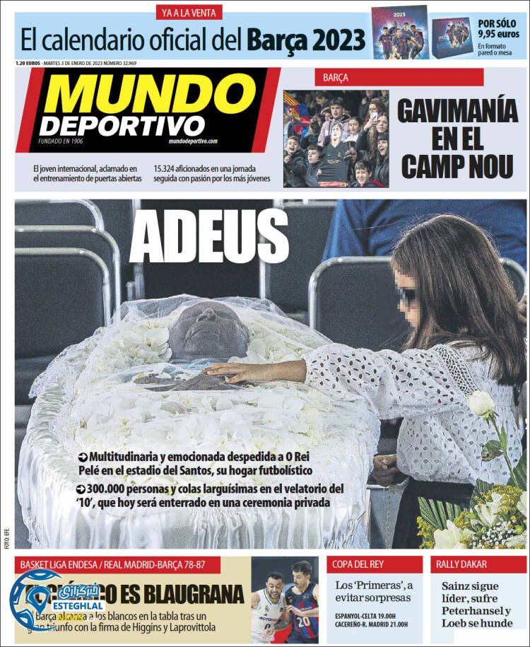 روزنامه ورزشی موندو دپورنیوو سه شنبه 13 دی 1401 