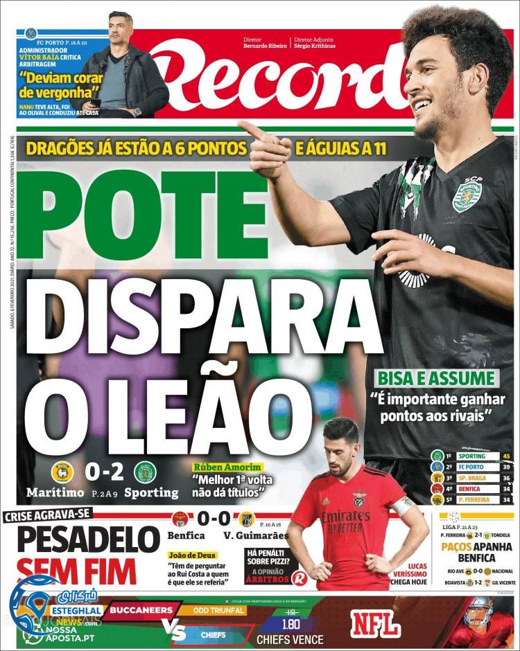 روزنامه ورزشی رکورد شنبه 18 بهمن 1399