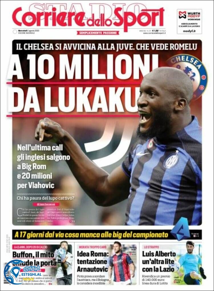 روزنامه ورزشی کوریره دلو اسپورت چهارشنبه 11 مرداد 1402  