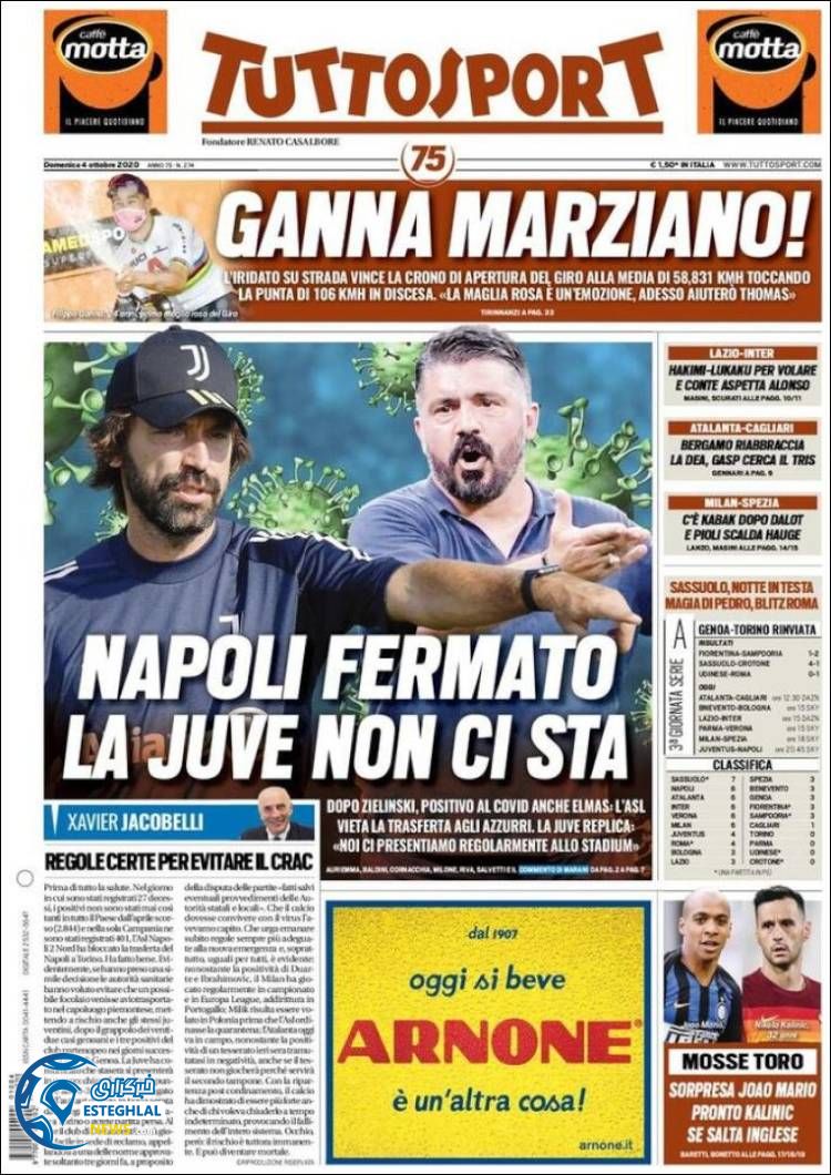 روزنامه ورزشی توتو اسپورت یکشنبه 13 مهر 1399