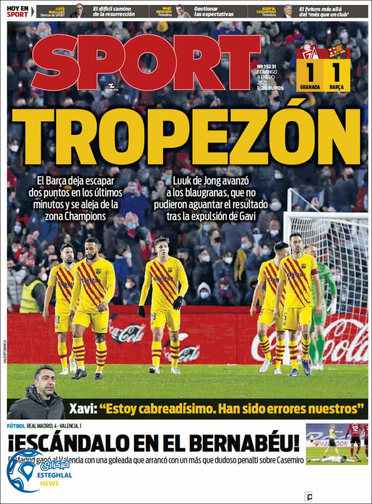 روزنامه ورزشی اسپورت یکشنبه 19 دی 1400