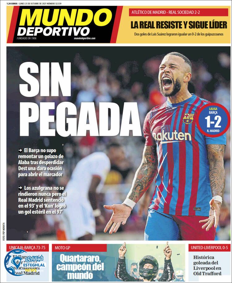 روزنامه ورزشی موندو دپورتیوو دوشنبه 3 آبان 1400