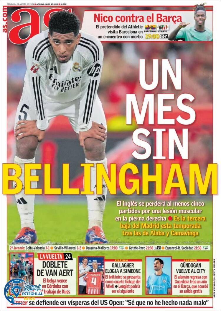 روزنامه  ورزشی آ اس شنبه 3 شهریور 1403 