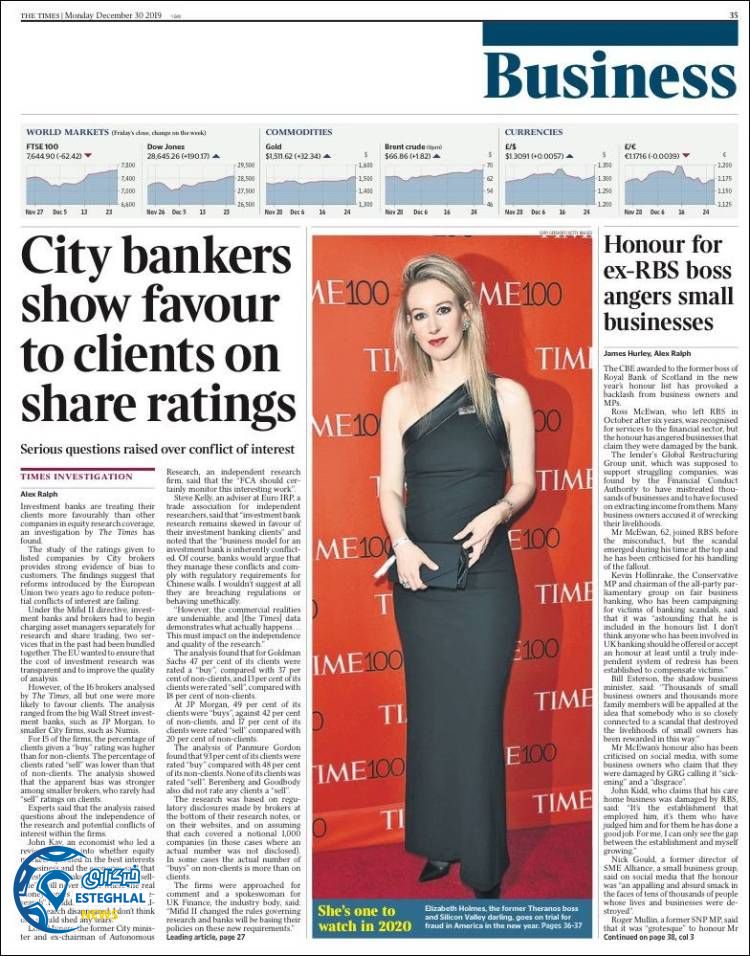 روزنامه ورزشی تایمز اسپورت دوشنبه 9 دی 1398