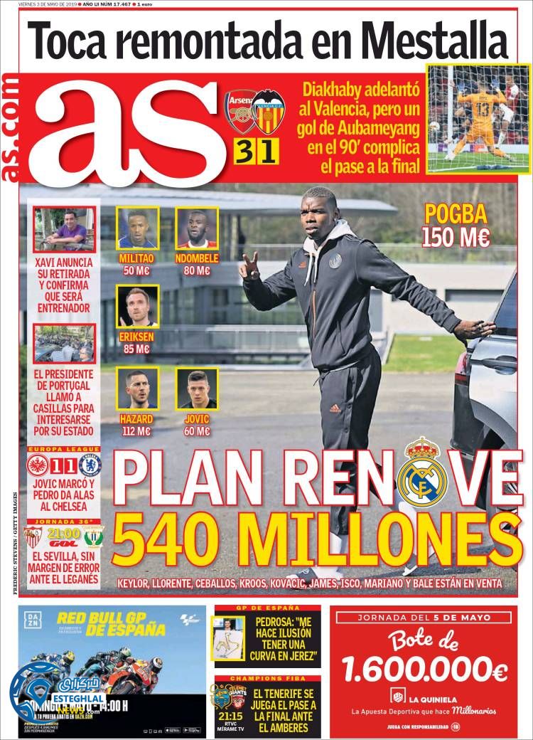 روزنامه ورزشی آاس جمعه 13 اردیبهشت 1398