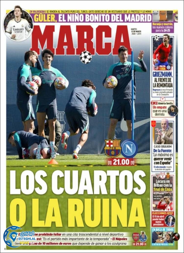 روزنامه ورزشی مارکا سه شنبه 22 اسفند 1402 