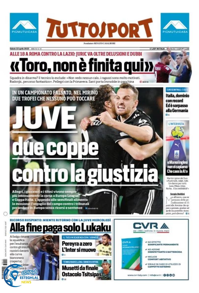 روزنامه ورزشی توتو اسپورت شنبه 2 اردیبهشت 1402 