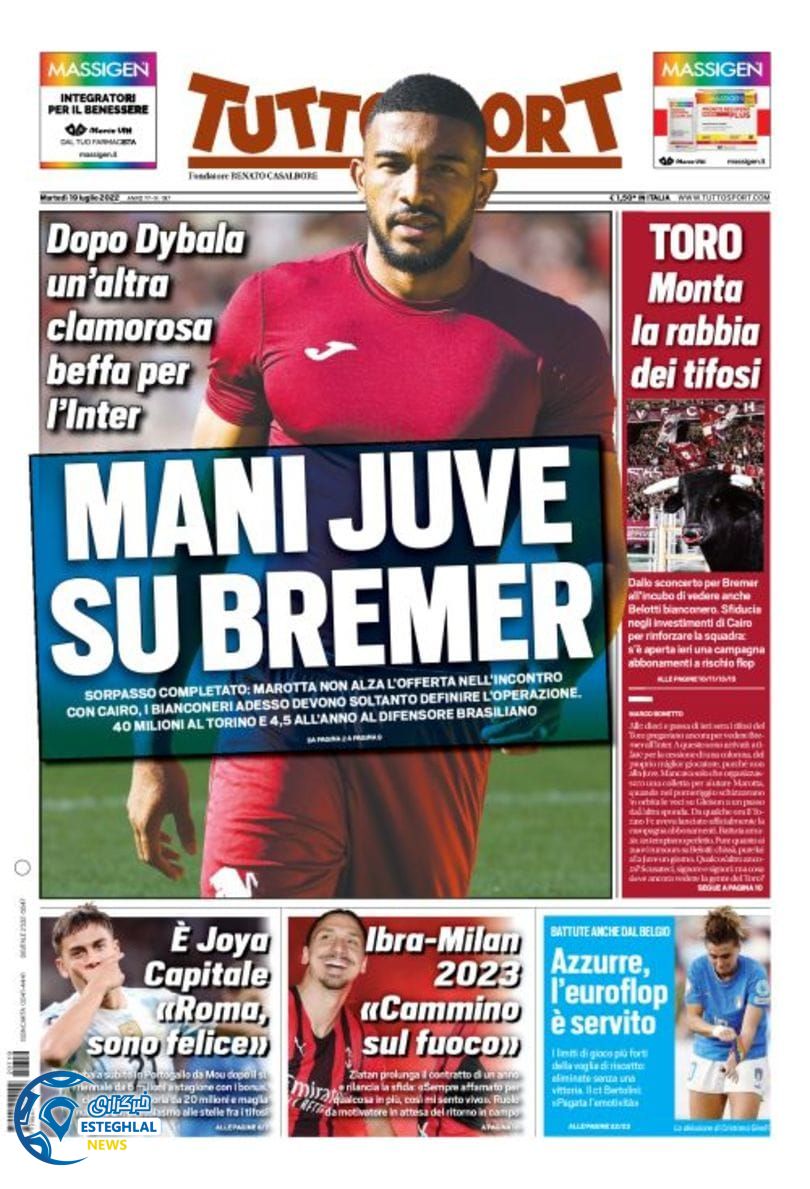 روزنامه ورزشی توتو اسپورت سه شنبه 28 تیر 1401