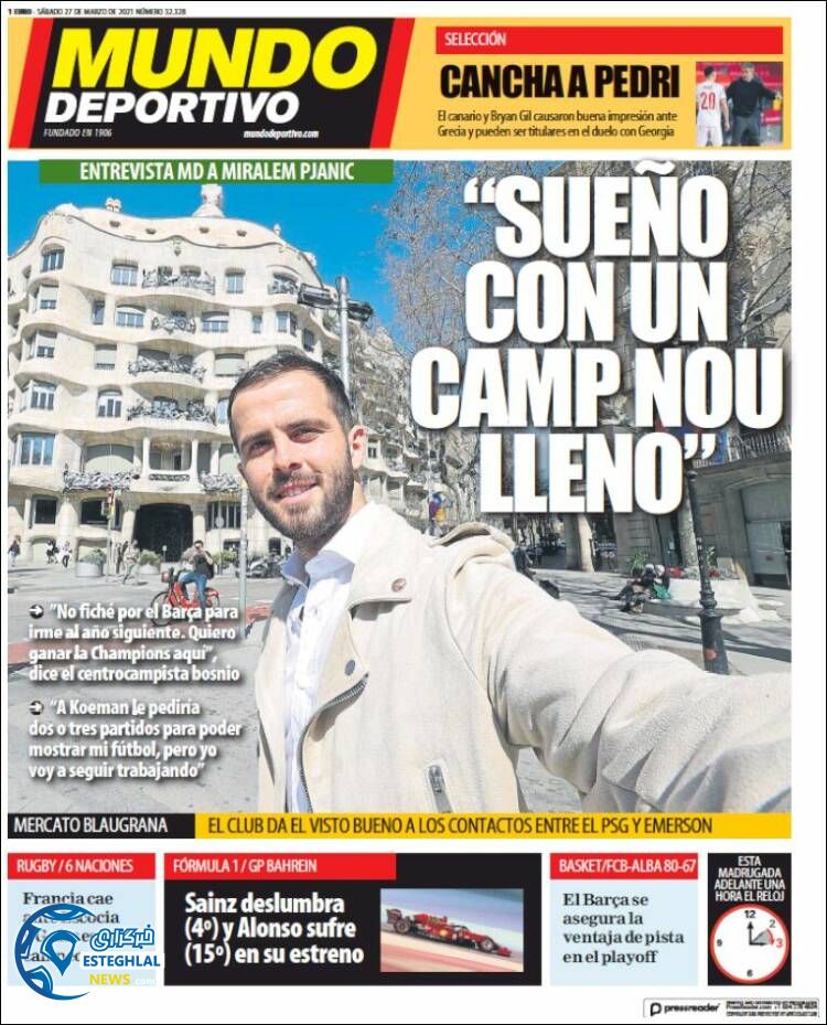 روزنامه ورزشی موندو دپورتیوو شنبه 7 فروردین 1400