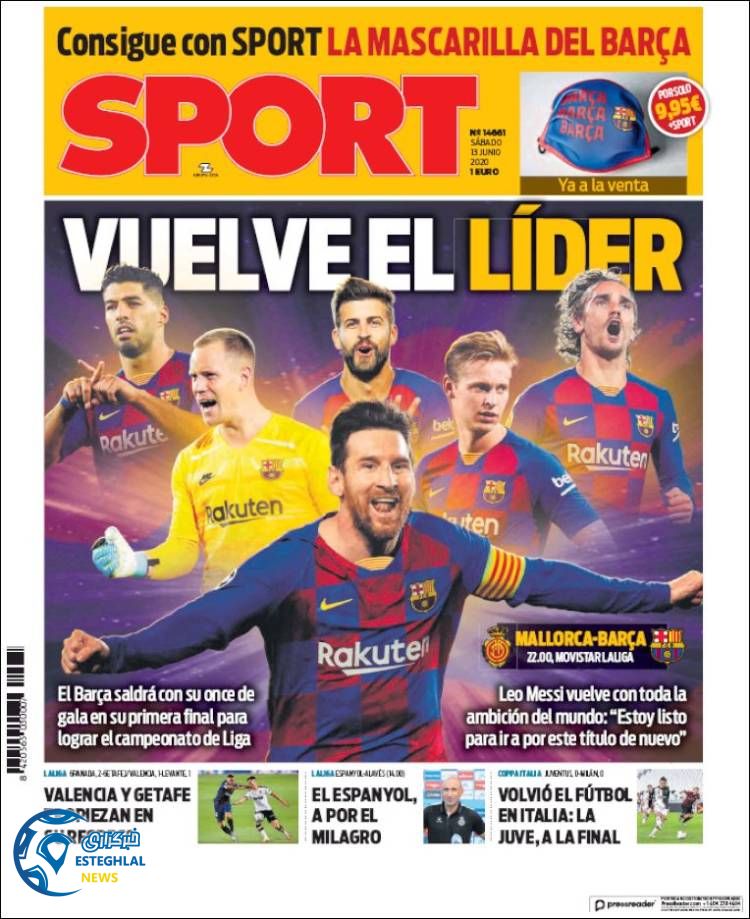 روزنامه ورزشی اسپورت شنبه 24 خرداد 1399