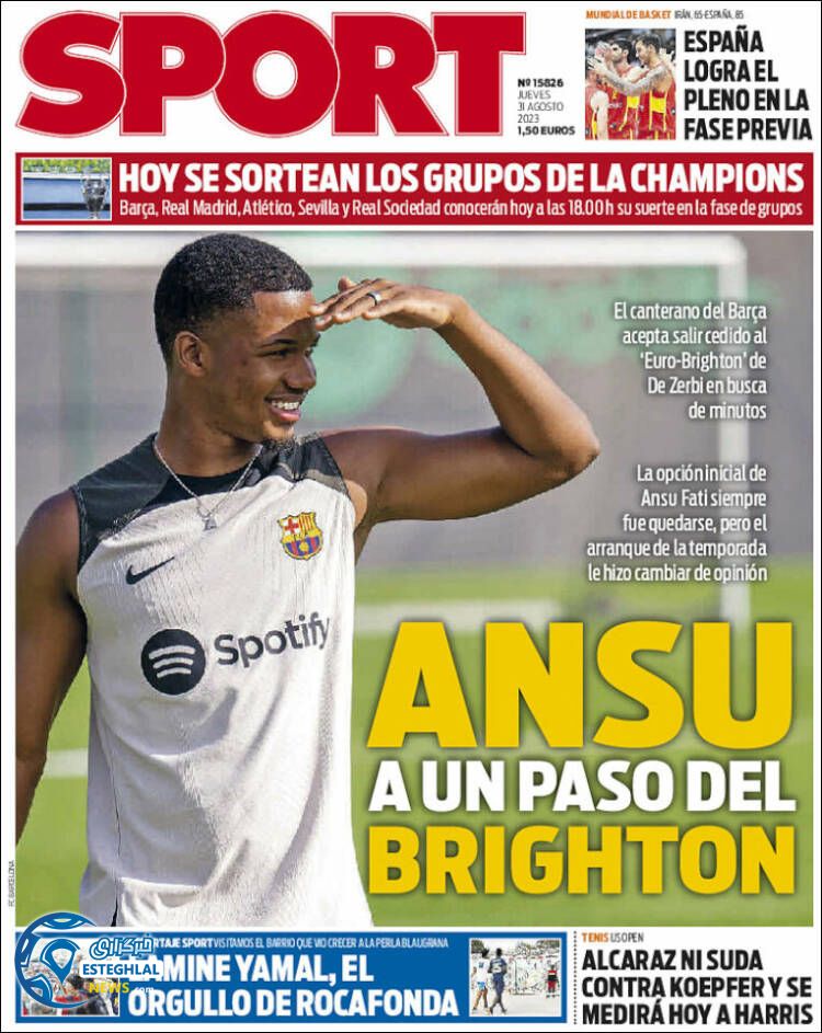 روزنامه ورزشی اسپورت پنجشنبه 9 شهریور 1402 