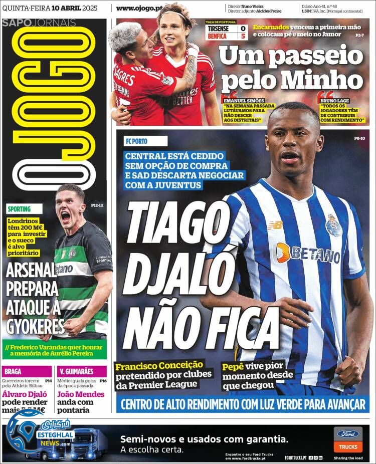 روزنامه ورزشی اوجوگو پنجشنبه 21  فروردین 1404