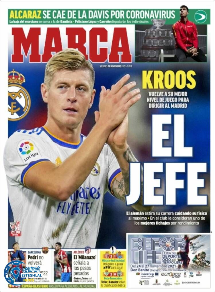 روزنامه ورزشی مارکا جمعه 5 آذر 1400