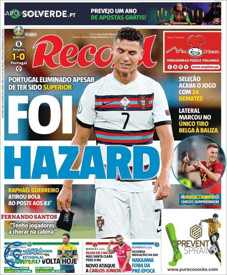 روزنامه ورزشی رکورد دوشنبه 7 تیر 1400