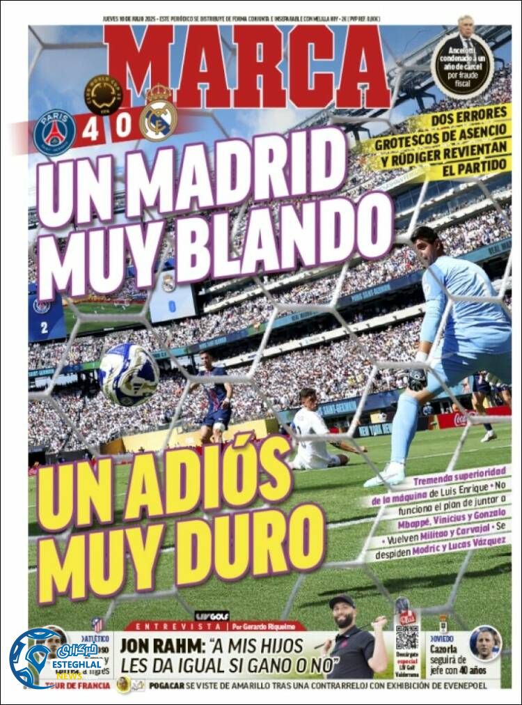 روزنامه ورزشی مارکا پنجشنبه 19 تیر 1404 