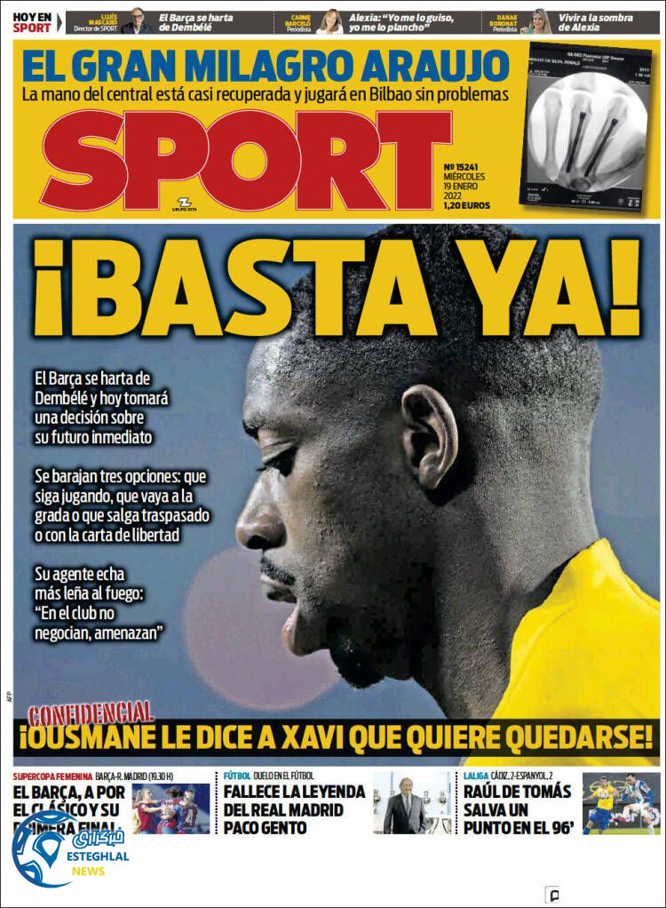 روزنامه ورزشی اسپورت چهارشنبه 29 دی 1400