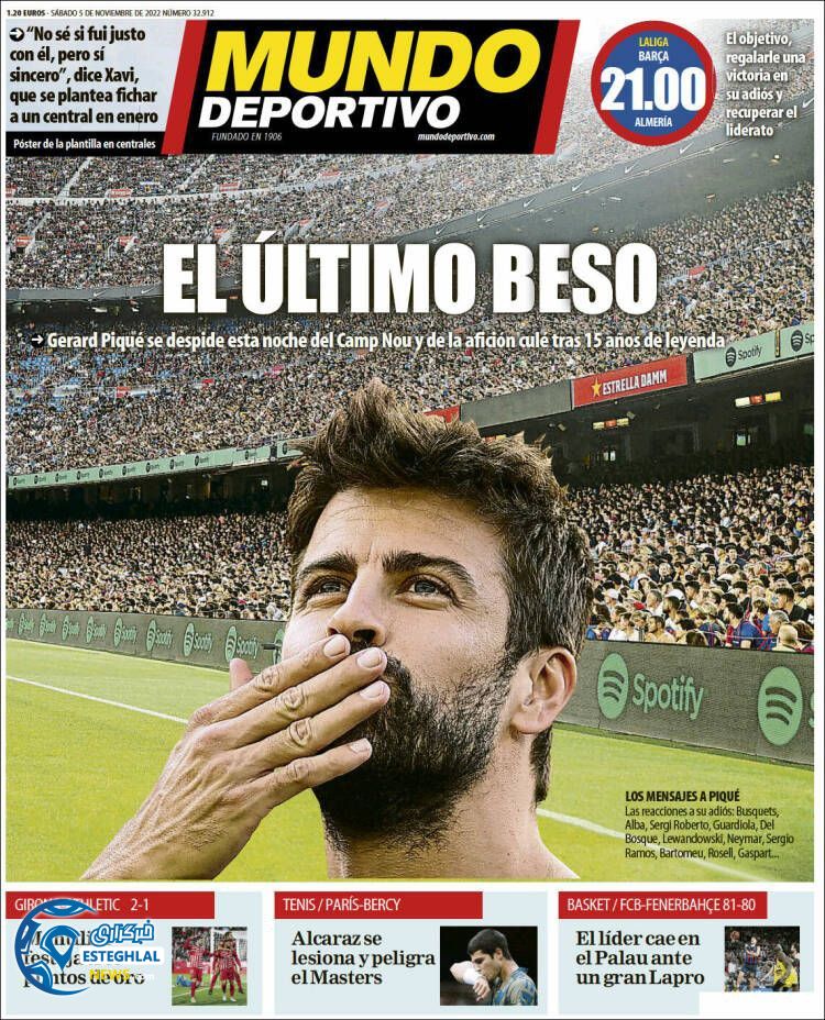 روزنامه ورزشی موندو دپورتیوو شنبه 14 آبان 1401 