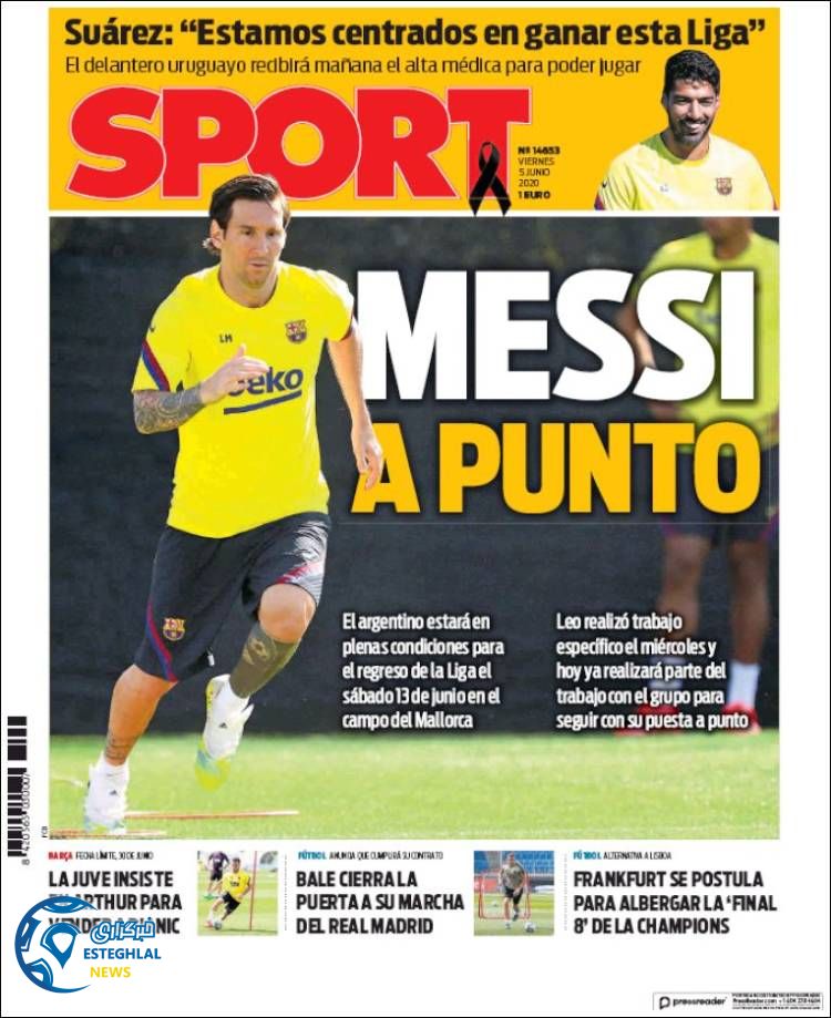 روزنامه ورزشی اسپورت جمعه 16 خرداد 1399