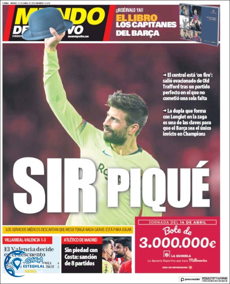 روزنامه ورزشی موندو دپورتیوو جمعه 23 فروردین 1398