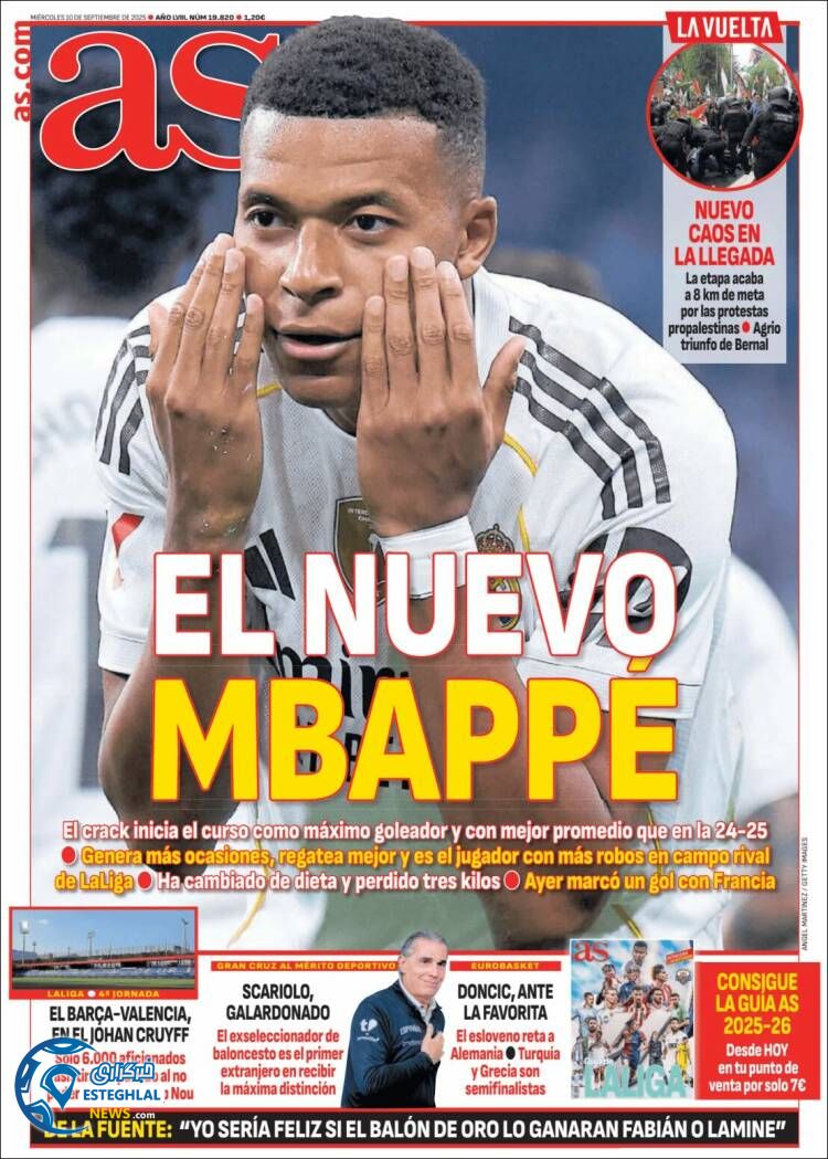 روزنامه  ورزشی آ اس  چهارشنبه 19 شهریور 1404 