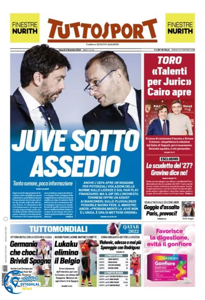 روزنامه ورزشی تو تو اسپورت جمعه 11 آذر 1401