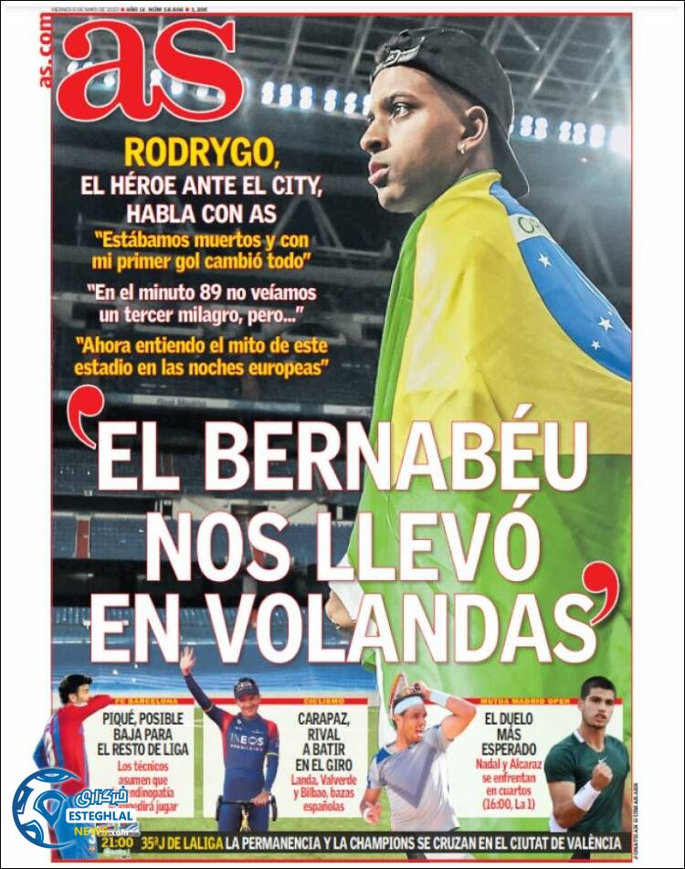 روزنامه ورزشی آ اس جمعه 16 اردیبهشت 1401