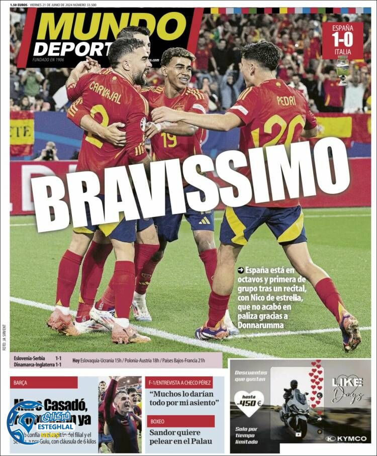 روزنامه ورزشی موندو دپورتیوو جمعه 1 تیر 1403 