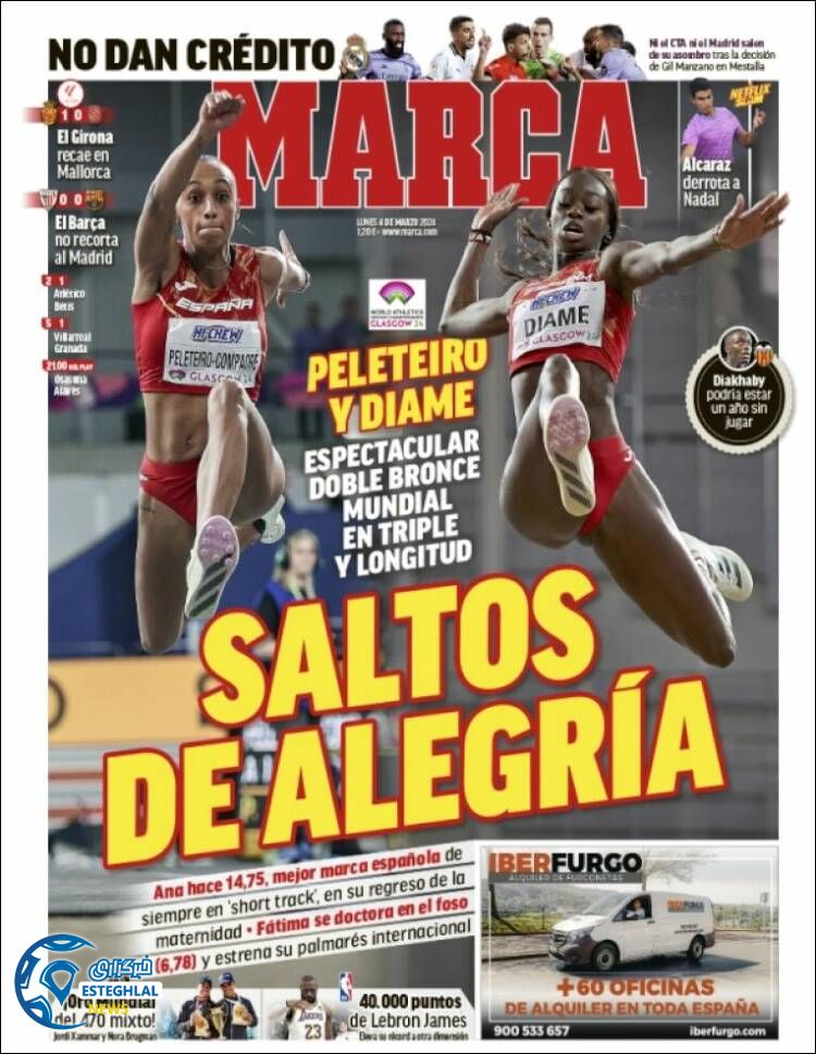 روزنامه ورزشی مارکا دوشنبه 14 اسفند 1402 