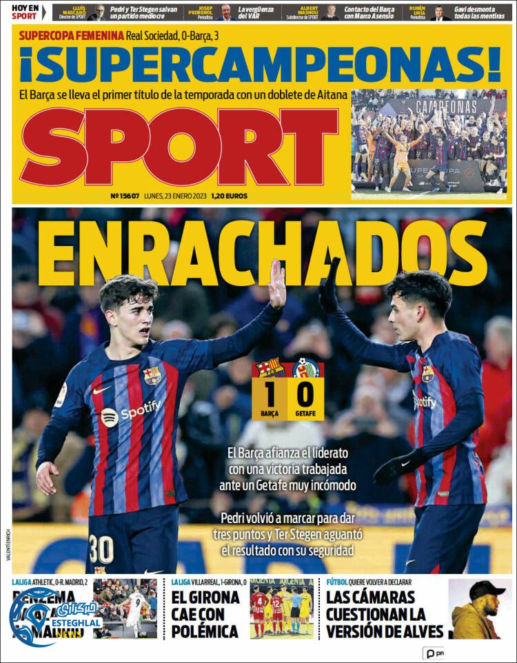 روزنامه ورزشی  اسپورت دوشنبه 3 بهمن 1401 