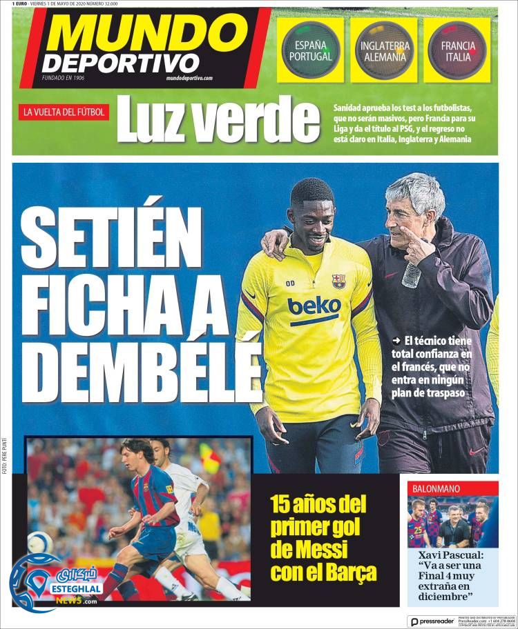 روزنامه ورزشی موندو دپورتیوو جمعه 12 اردیبهشت 1399