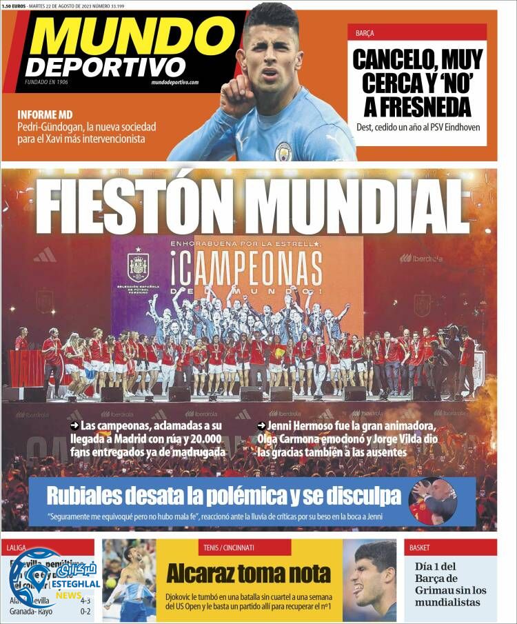 روزنامه ورزشی موندو دپورتیوو سه شنبه 31 مرداد 1402 