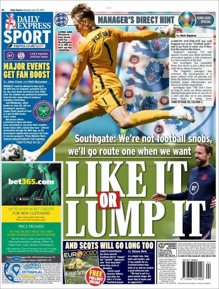 روزنامه ورزشی اکسپرس اسپورت سه شنبه 25 خرداد 1400