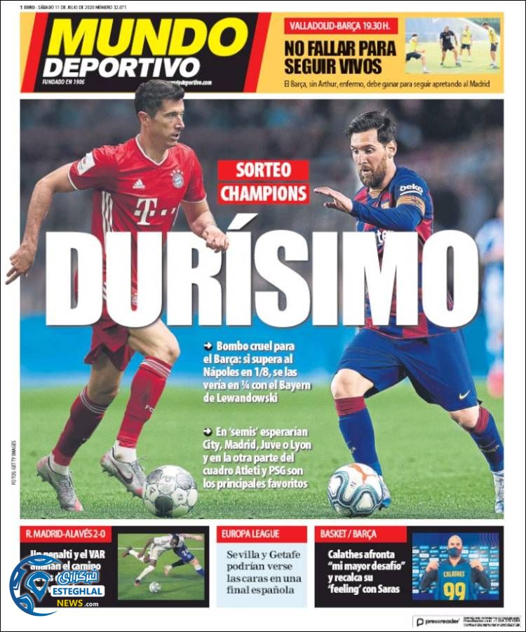 روزنامه ورزشی موندو دپورتیوو شنبه 21 تیر 1399