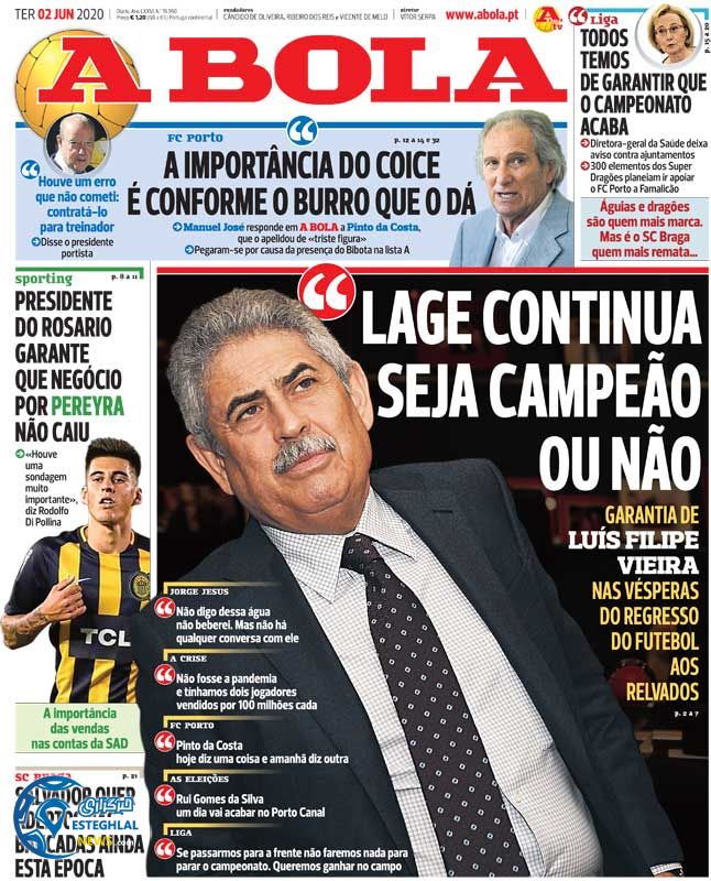 روزنامه ورزشی آبولا سه شنبه 13 خرداد 1399