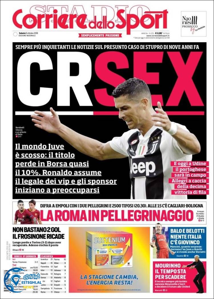 روزنامه ورزشی کوریره دلو اسپورت شنبه 14 مهر 1397