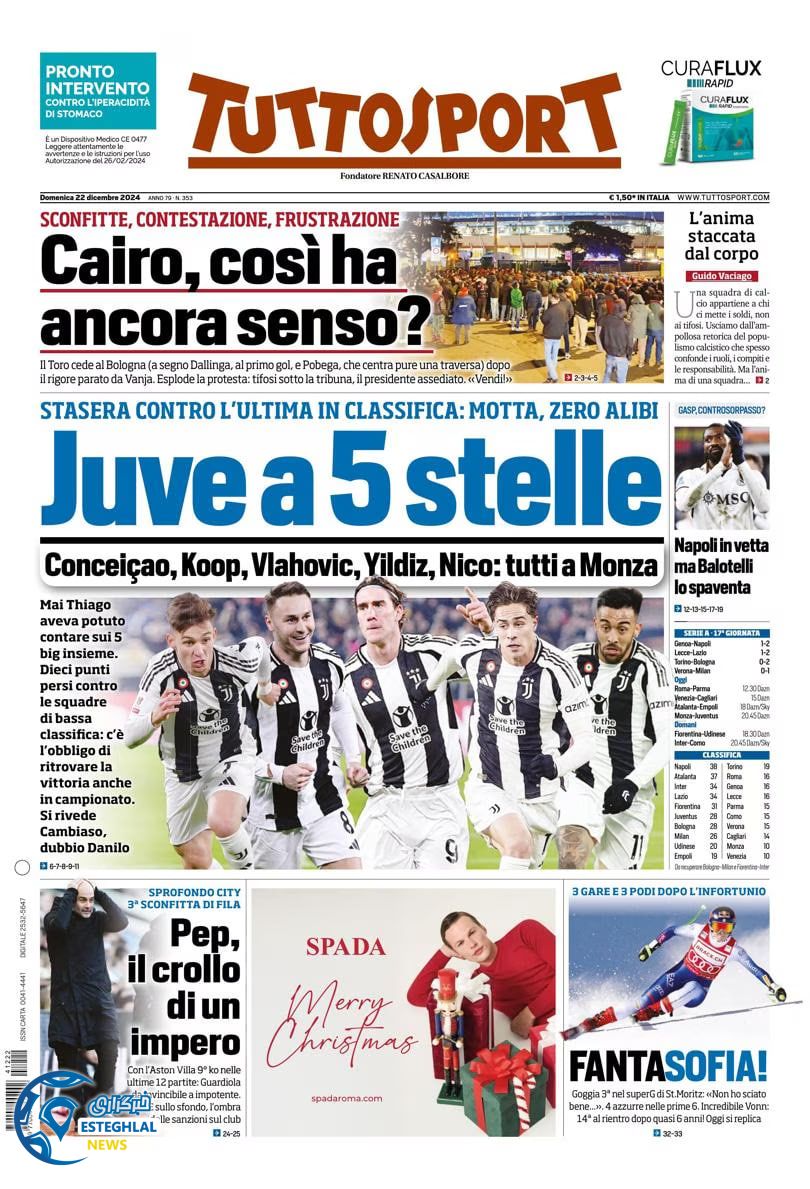 روزنامه  ورزشی توتو اسپورت یکشنبه 2 دی 1403 