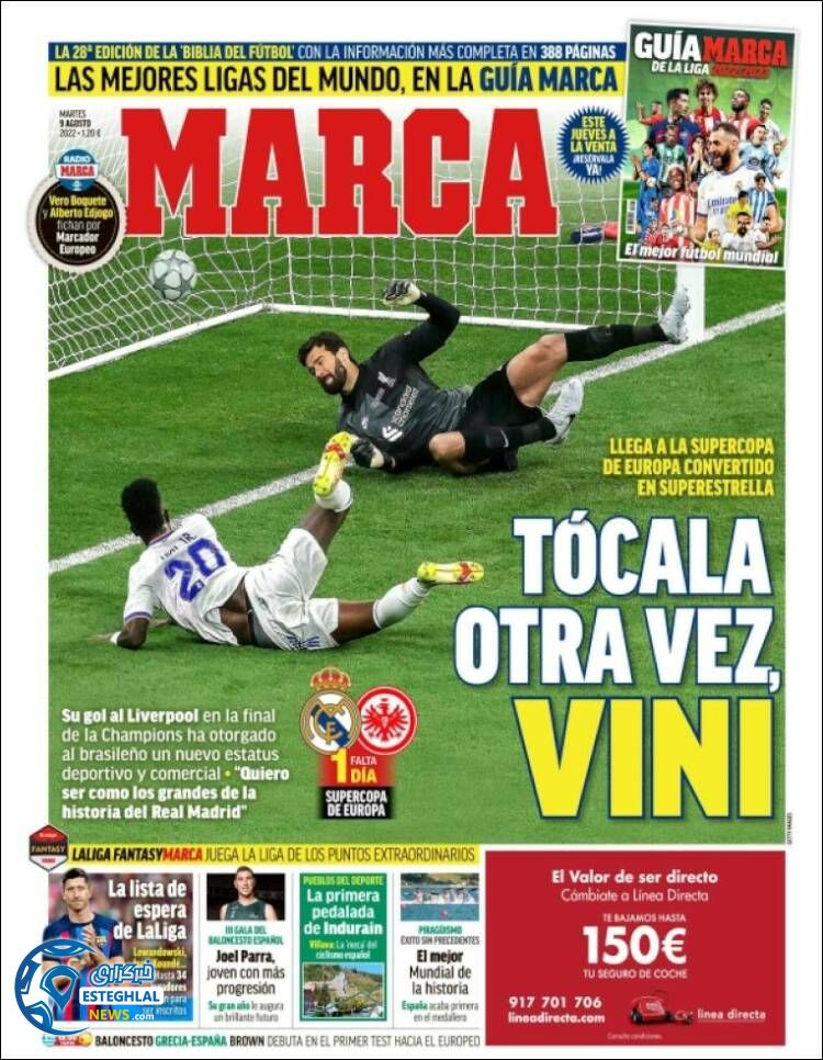 روزنامه مارکا سه شنبه 18 مرداد 1401 