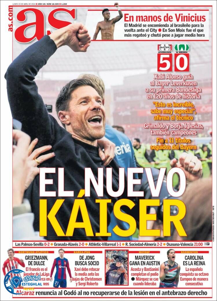 روزنامه ورزشی آ اس دوشنبه 27 فروردین 1403 