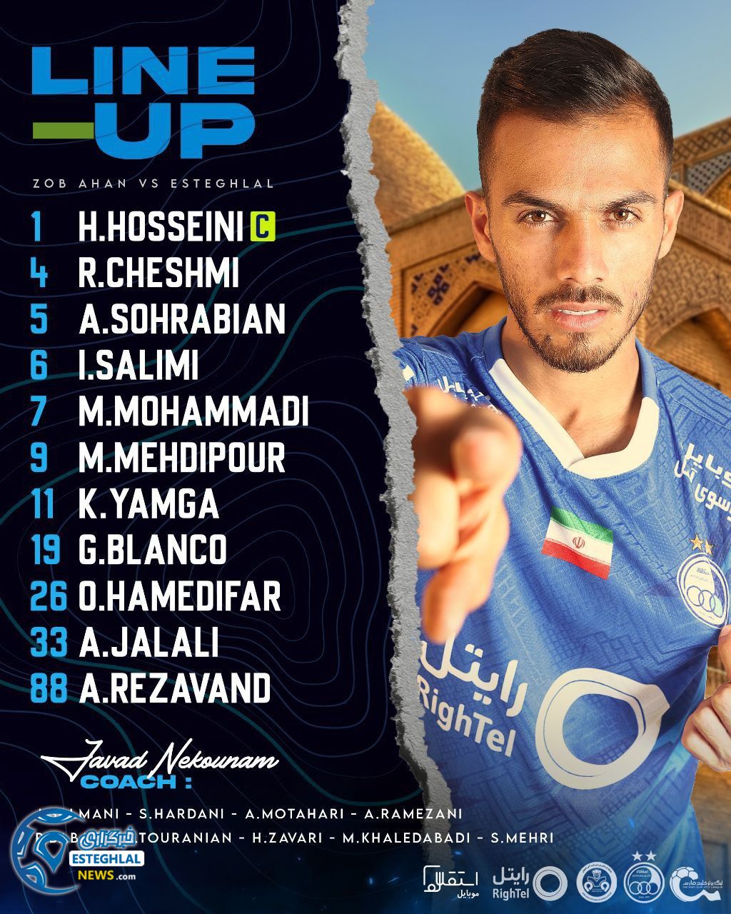 ترکیب استقلال مقابل ذوب آهن