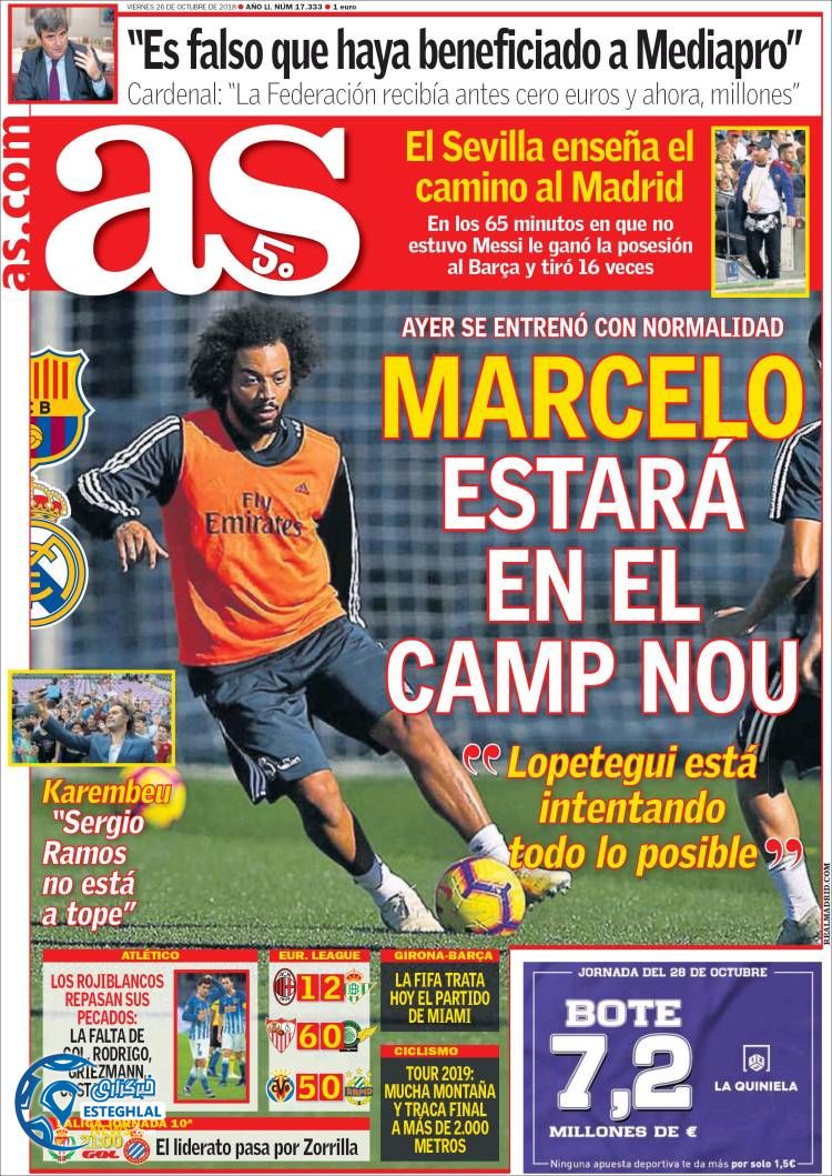 روزنامه ورزشی آ اس جمعه 4 آبان 1397