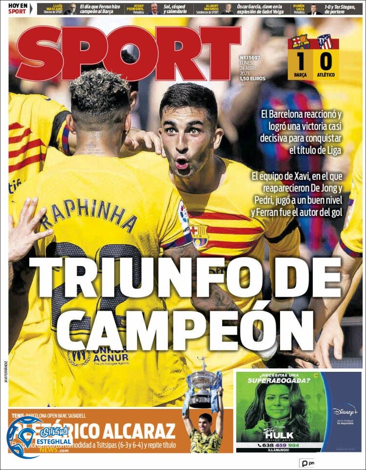 روزنامه ورزشی  اسپورت دوشنبه 4 اردیبهشت 1402 