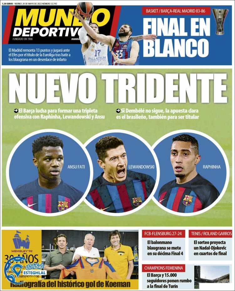 روزنامه ورزشی موندو دپورتیوو جمعه 30 اردیبهشت 1401